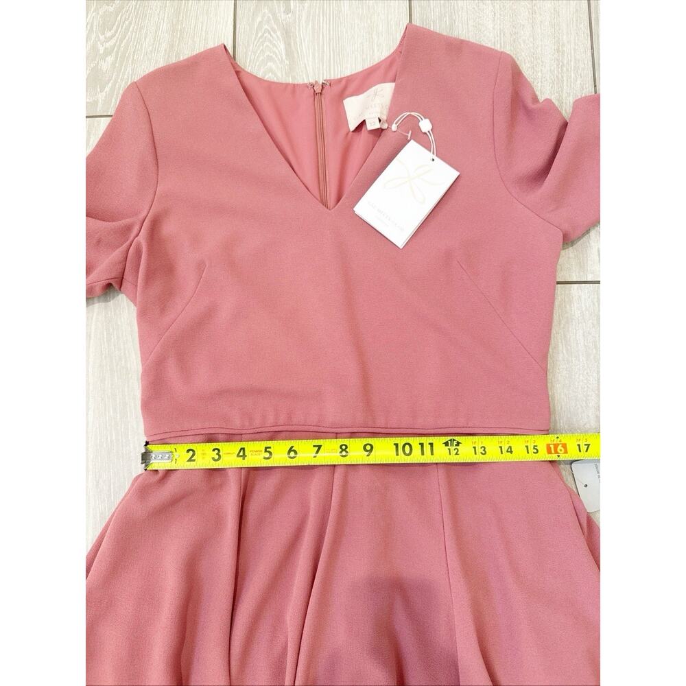 Gal Meets Glam Dress Edith City Crepe Fit & Flare Midi Mauve Pink Size 12 New - Picture 12 of 14